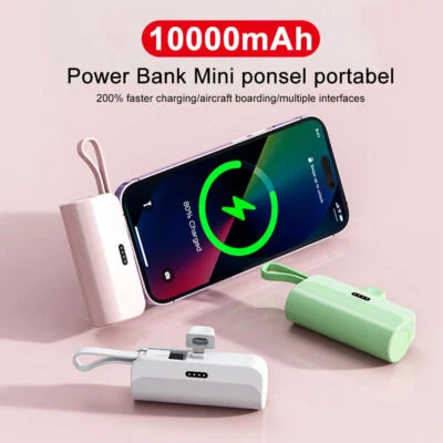 10000mAh Power Bank 5000mAh Mini Caricatore Batteria Esterna Type-C & iPhone - Immagine 1 di 4