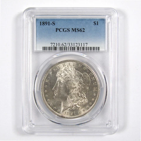 1891 S Morgan Dollar MS 62 PCGS 90% Silver $1 Uncirculated SKU:CPC3573 Cover