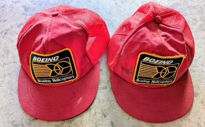 Vintage Boeing Helicopter Snapback Hats Caps Airplane Aviation Lot Of 2 - Image 1 of 4