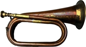 Solid Copper & Brass Bugle| US Military Cavalry Horn-Musical Instrument Classic - Picture 1 of 6
