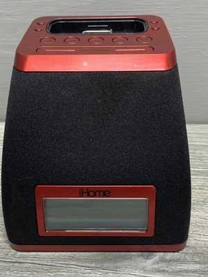 iHome iP21 Alarm Clock Speaker Dock Red 30-Pin for iPod iPhone No Adapter EXB - Image 1 of 4