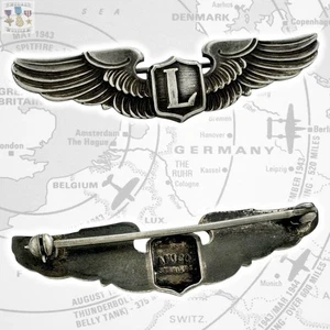 STERLING WWII U.S. ARMY AIR CORPS LIAISON PILOT WINGS BADGE 2” SIZE AMICO #212 - Picture 1 of 8