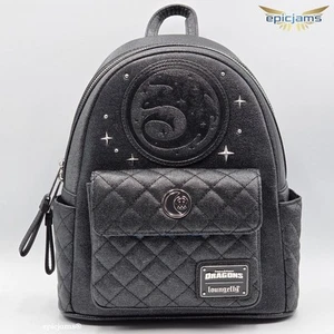 Loungefly DreamWorks How to Train Your Dragon Night Fury Quilted Mini Backpack - Picture 1 of 5