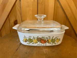 Vintage Corning Ware Spice of Life L'Echalote 1 Quart Casserole Dish With Origin - Picture 1 of 13