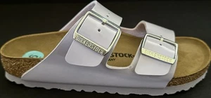 Birkenstock Arizona Púrpura Niebla Birko Flor Patente Mujer Talla 37EU 6-6.5us Nuevo Raro - Imagen 1 de 5