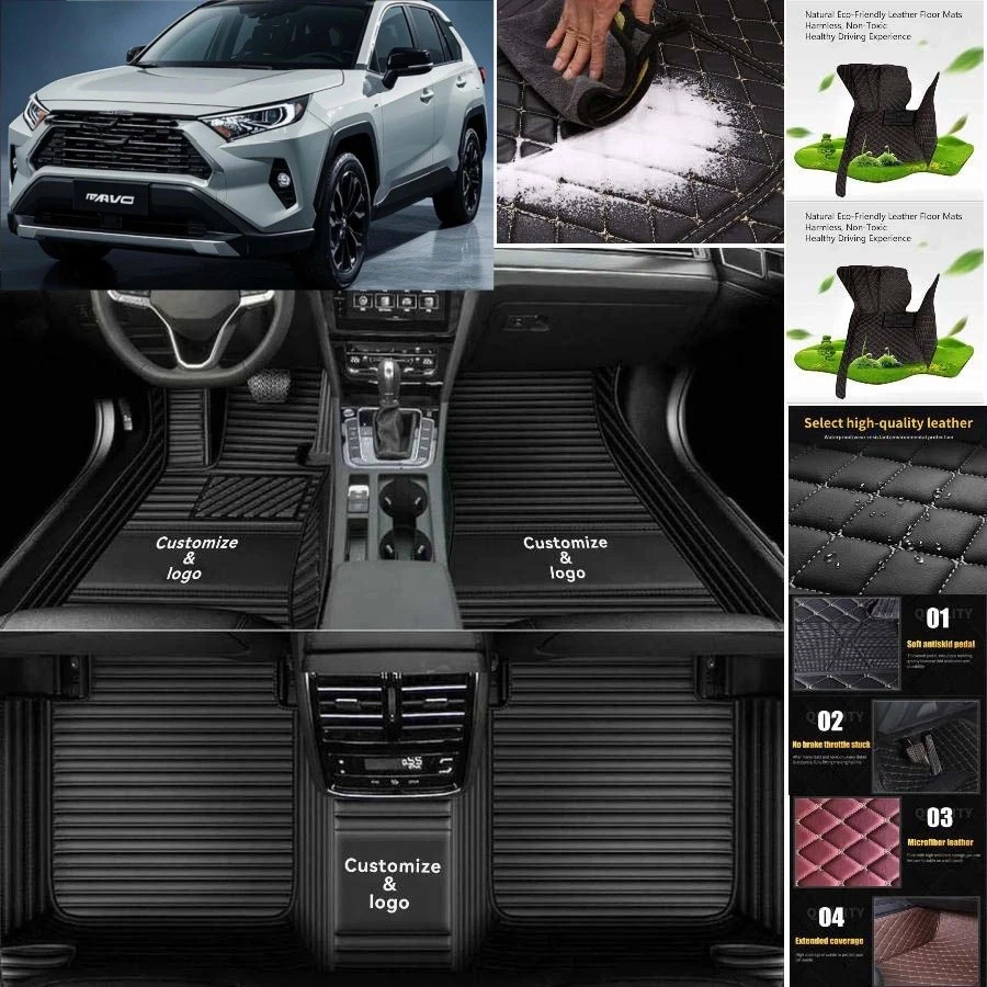 For Toyota RAV4 Car Floor Mats Custom Luxury Waterproof Auto Liners Carpets Foto 1 de 4
