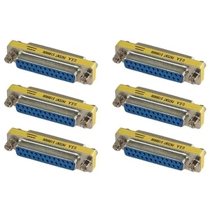 6x 25 Pin D-SUB DB25 Female to Female Mini Gender Changer Coupler Gold Plated - Picture 1 of 1