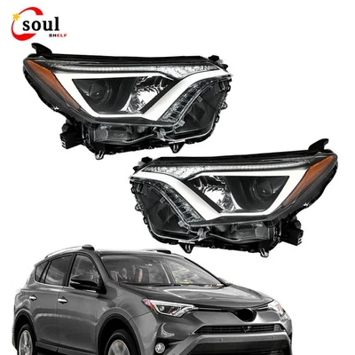 For Toyota Rav4 2016 2017 2018 Tube Bar Halogen Projector Headlights Left+Right - Image 1 of 4