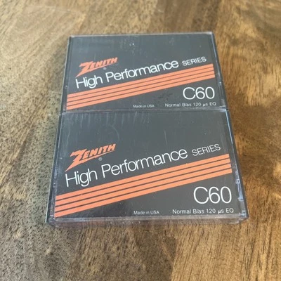 RARA Cinta de Cassette Zenith ALTO RENDIMIENTO C60 - JUEGO DE 2 - NUEVO SELLADO Foto 1 de 3