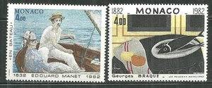 MONACO 1349-50 MNH EN BATEAU, PAR MANET, LES POISSONS NOIR, PAR BRAQUE SCV 8,00 - Photo 1/1