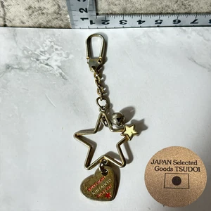 Kintaikyo Bridge Star Heart Keychain Japanese Vintage Souvenir H2.8"/7cm 000789 - Picture 1 of 19