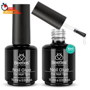 5 in 1 Nail Glue Kit for Acrylic Nails,2 Pcs 15Ml Super Strong Brush in Nail Gel - Picture 1 of 12