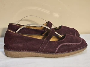 Rockport Burgundy Suede Leather Mary Jane Comfort Flats Womens Size 7.5 M  - Picture 1 of 9