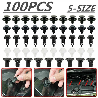 100 piezas clips de remache de pasador de empuje de motor para panel de moldura de parachoques para Toyota Lexus Foto 1 de 4