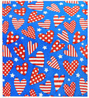 Patriotic Hearts & Stars Blue 50x60 50"x60" Soft Plush Fleece Blanket Throw