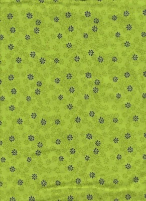 43" MARCUS BROTHERS * PURPLE FLOWERS * ON CELERY/SAGE GREEN * 1 YARD * - Image 1 of 3