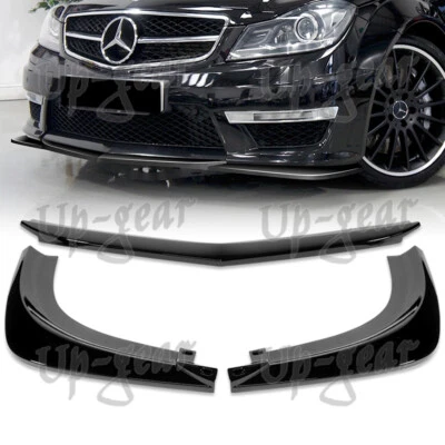 Kit de alerón de parachoques delantero pintado negro para Mercedes-Benz W204 C63 AMG 12-14 Foto 1 de 4
