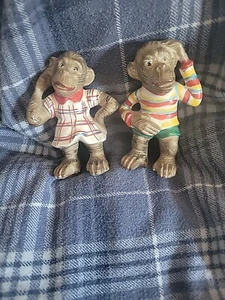 MADE IN JAOPAN MONKEY SALT AND PEPPERS BOY AND GIRL - Picture 1 of 5