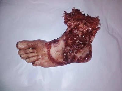  HORROR PROP severed mutilated male foot movie quality gore halloween death dead - Image 1 of 4