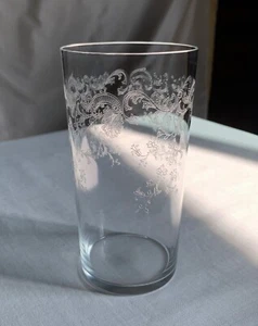 Seneca crystal tumbler 1930, 5 5" h. Scroll etch 600. - Picture 1 of 11