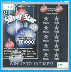 2016 Rhode Island lottery scratch tickets expired UNSCRATCHED SILVER STAR Xmas - Picture 1 of 2