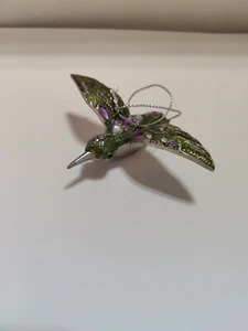 Colibrì metallo fuso smalto colorato ornamento da appendere o accento candela  - Foto 1 di 8