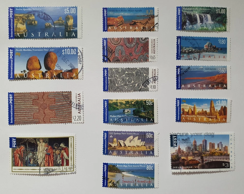 Australia 16 estampillas postales internacionales diferentes finas usadas inc altos valores Foto 1 de 1