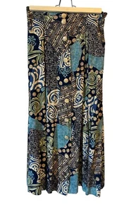 Gonna Maren donna S A-Line plissettata vintage rayon floreale scuro MIDI vedi misura - Foto 1 di 7