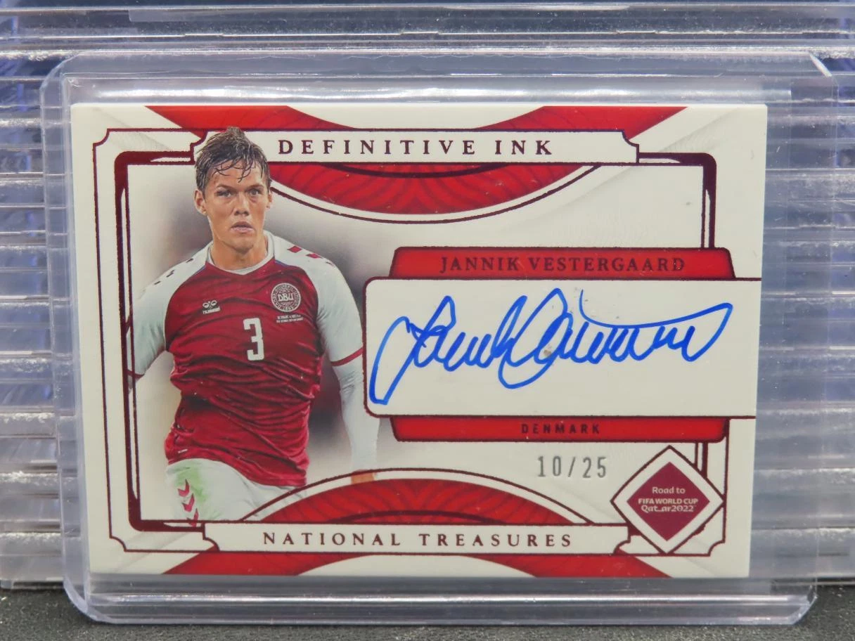 2022 National Treasures World Cup Jannik Vestergaard Red Ink Auto #10/25