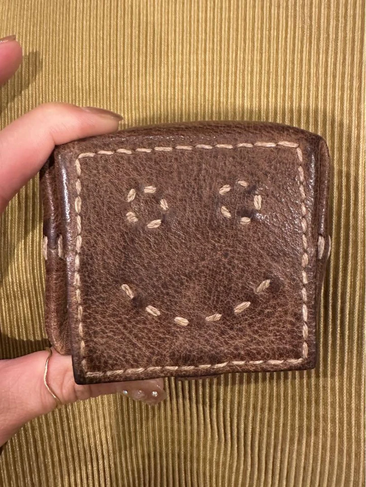HENRY CUIR Brown Smile Coin Purse Leather From Japan - Image 1 of 4