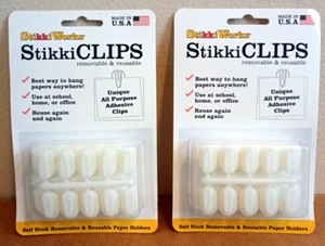 (2 Packs) Stikki Works White Clips 20 Per Pack Teacher Classroom Aid 40pc Total - Picture 1 of 4