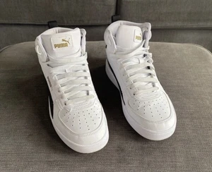 Puma high tops-white with black size 5 uk Excellent condition - Picture 1 of 13