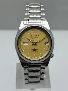 Orologio Uomo Vintage Citizen Eagle 7 Automatico Giorno/Data Quadrante Giallo 21 Jewels - Foto 1 di 12
