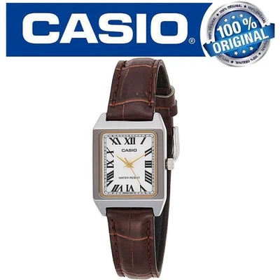 Orologio Casio Donna LTP-V007L-7B2UDF Cinturino Pelle Marrone e Numeri Romani - Immagine 1 di 4