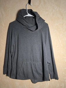 Women’s Cowl Neck Pullover Hoodie Sweatshirt Gray Soft Modal Blend XXL 163 - Picture 1 of 4
