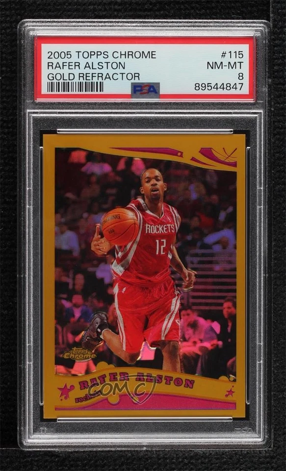 2005-06 Topps Chrome Gold Refractor /99 Rafer Alston #115 PSA 8 - Image 1 of 2