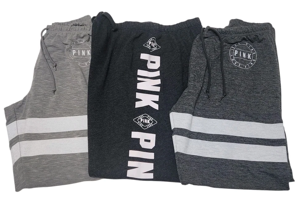 Lote De 3 Pantalones Deportivos Victorias Secret ROSA Talla M Cintura Elástica 1986 Logo Foto 1 de 4