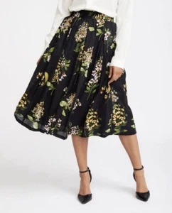 Tommy Hilfiger Women’s Navy Garden Floral Midi A Line Skirt New with Tags Size 8 - Picture 1 of 7