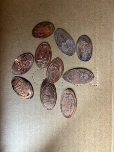 Elongated Penny - Squished Penny Mixed lot of 10 as Shown in Photo - Picture 1 of 1