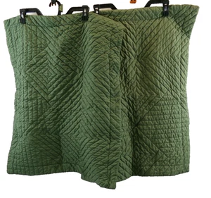 SunStyle Home 2 Standard Olive Green Quilted Pillow Shams 20" X 26" - EUC - Picture 1 of 21