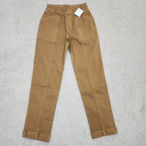 Spanx Women Small Stretch Twill Straight Leg Pants Acorn Brown 20399R - Picture 1 of 11