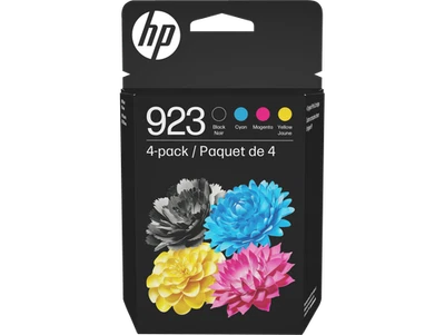 HP 923 CMYK Original Ink Cartridge 4-Pack, ~500 pages K, ~400 pages C/M/Y, - Image 1 of 4