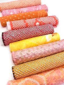 s016_Bundle, Japanese Kimono Silk Fabric Set, 9 pieces - Picture 1 of 9