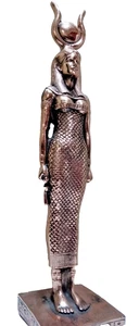 13" Belle déesse EGYPTIENNE ANTIQUE Isis de l'amour et de la magie portant... - Picture 1 of 14