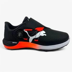 PUMA Phantomcat Nitro Disc Black Red Blast Mens Waterproof Golf Shoes - Picture 1 of 6