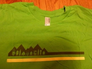 APPLE CAMP T-SHIRT Green XXS tee logo Extra Extra Small AMERICAN APPAREL Youth - Picture 1 of 14