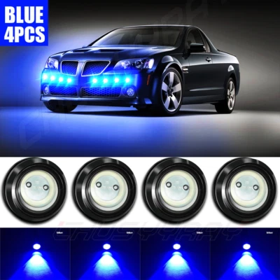 4x LED Blue Grille Light Universal Kit For Mercedes Benz C300 C350 2008-2010 - Image 1 of 4