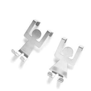 Over The Door Hooks Stainless Steel Kitchen Drawer Hanger New Human Shape - 2pcs - Bild 1 von 14