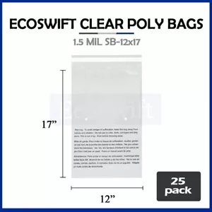 25 bolsas de polietileno transparentes de advertencia de asfixia auto-sellado 12x17 1,5 mil envío gratuito - Imagen 1 de 6