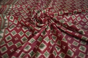 Tela de seda sari tejida Sambalpuri Sambalpuri 5 yardas de colección saris rojos Sambalpuri - Imagen 1 de 14